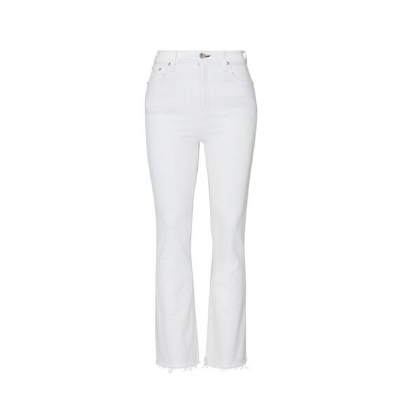 rag & bone Nina High Rise Ankle Flare Size 25 White Jeans Stretch Denim *flaw - Picture 6 of 14
